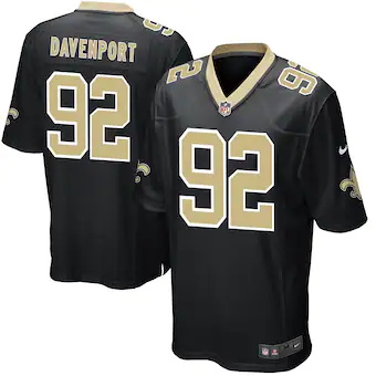 mens nike marcus davenport black new orleans saints game pl